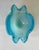 1970s Vintage Hand-Blown Aqua Opaline Art Glass Sculptural Bowl For Sale - Image 5 of 8