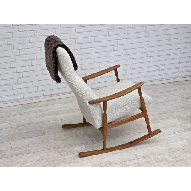Vintage Scandinavian High-Backed Rocking Chair, 1970s For Sale - Image 13 of 18