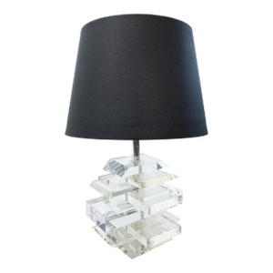 Vintage Postmodern Style Stacked Acrylic Disc Table Lamp
