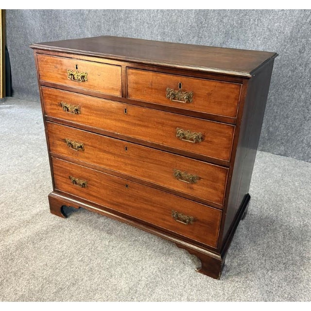 18th Century 5-Drawer Solid Mahogany Chest With Twisted Pulls For Sale - Image 4 of 15