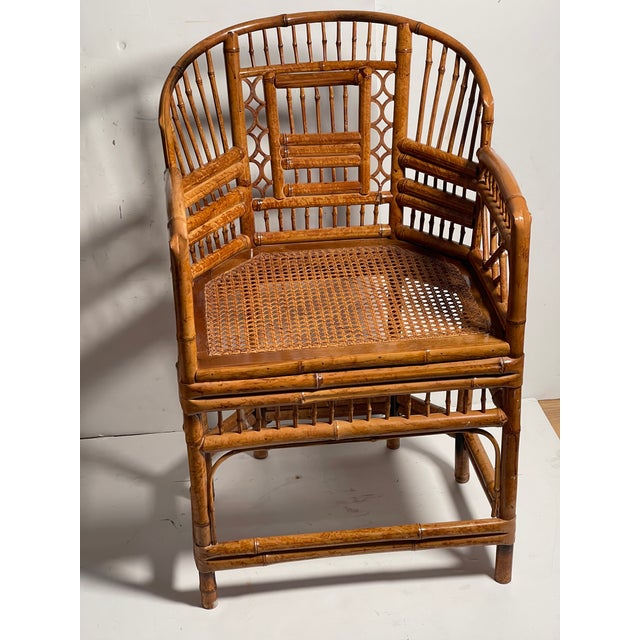 Chinoiserie Vintage Brighton Bsmboo Chinoiserie Cane Armchair For Sale - Image 3 of 6