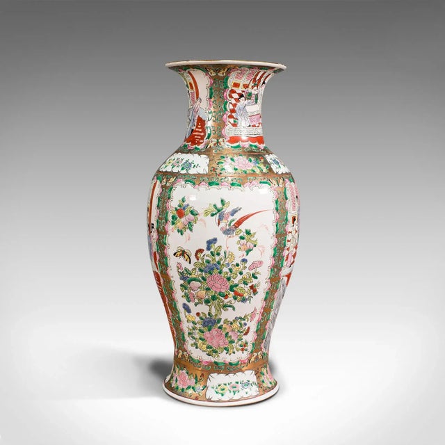 1940s 1940s Vintage Chinese Ceramic Decorative Famille Rose Vase For Sale - Image 5 of 13