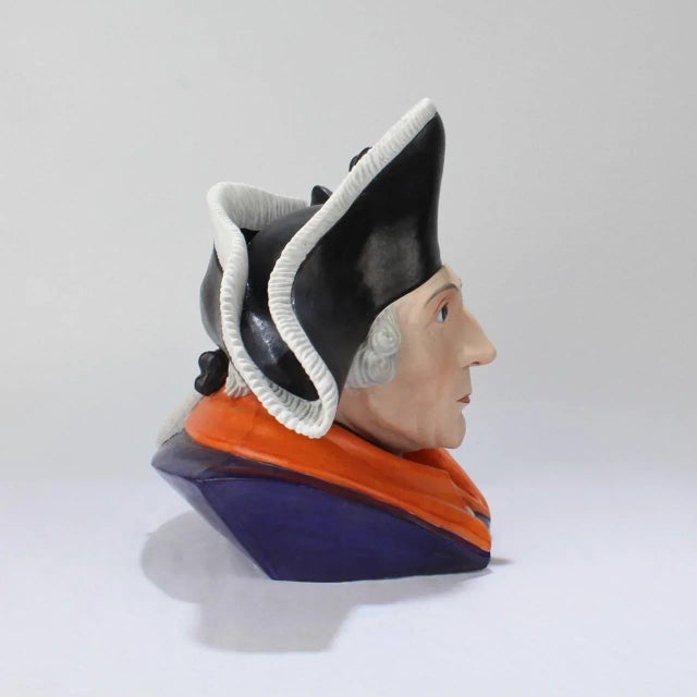 Black Antique Figural German Bisque Humidor of the Prussian King Frederick the Great For Sale - Image 8 of 13