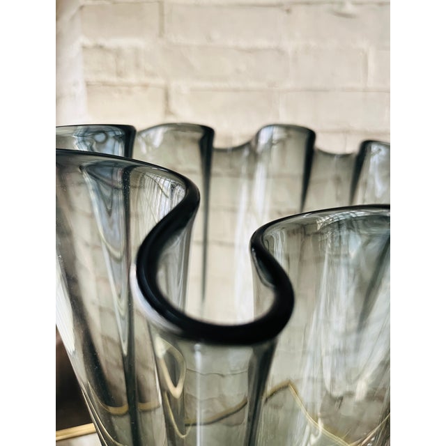 Lenox Late 20th Century Postmodern Charcoal Ruffle Vase For Sale - Image 4 of 10