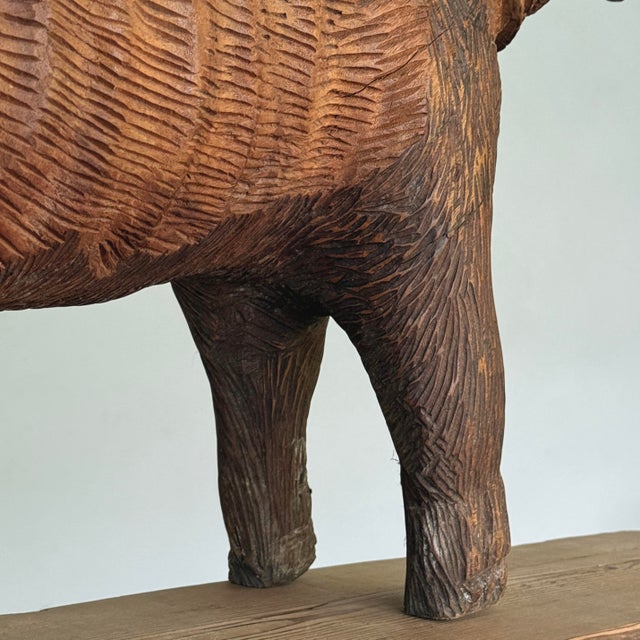 Vintage Monumental Folk Art Hand Carved Dog Sculpture For Sale - Image 10 of 12