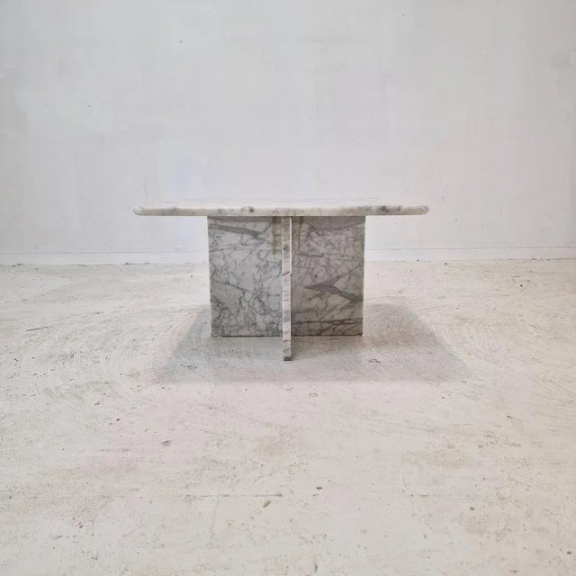 Italian Carrara Marble Coffee Table, 1980s For Sale - Image 10 of 13