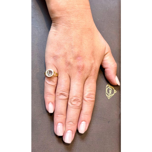 Chopard Happy Diamond 3P Moving Diamond 18k YG Yellow Gold Ring Size 5.75 US For Sale - Image 14 of 18