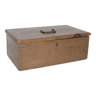 19th Century Original Painted Dovetailed Document Box For Sale