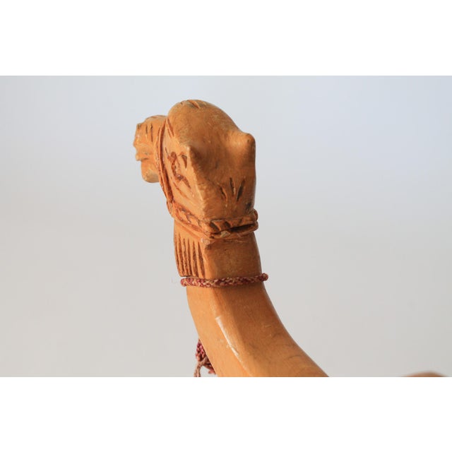 Mid 20th Century Vintage Hand Carved Wood Camel Folding Table Base For Sale - Image 5 of 10