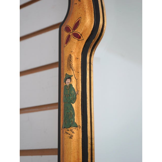 1980s Friedman Brothers Black & Gold Chinoiserie Mirror For Sale - Image 5 of 10