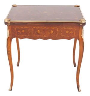Antique French Inlaid Game Table, 1880s