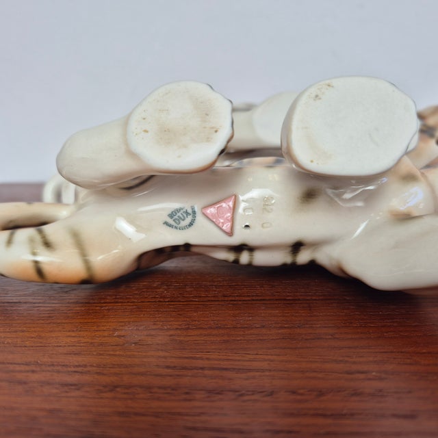 1960s Porcelain Tiger Figurines from Royal Dux Bohemia, Former Czechoslovakia, 1960s, Set of 3 For Sale - Image 5 of 11