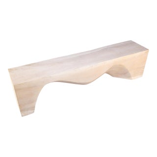 Modern White 70" Inch Long Sculpture Bench 20 For Sale
