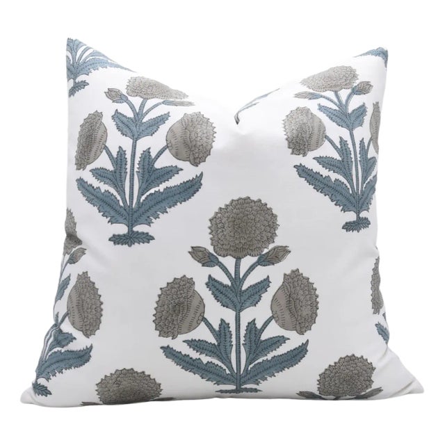 Fabdivine Artisan Block Print Throw Pillow Cover 14x14 Inch Thick Cotton White-Badshah For Sale