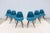 Fabulous set of 6 classic and iconic mid-century modern Eames molded plastic dining chairs in peacock teal blue shell and...
