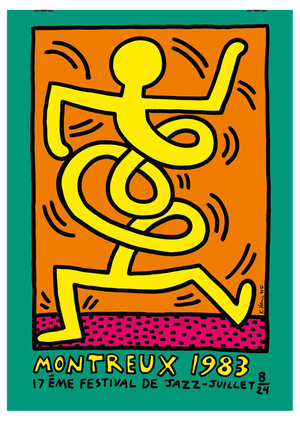 Keith Haring, Montreux, Jazz Festival, 1983, Screenprint