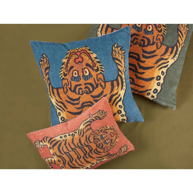 African Tibetan Tiger Pillow For Sale - Image 3 of 4