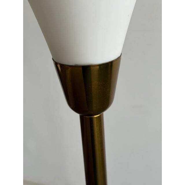H58.5 Base W8 Vintage brass floor lamp in overall good original condition. Unit is structurally sound with no major areas...