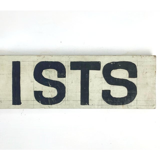 Cabin Circa 1940s Wood Black and White Tourists Sign For Sale - Image 3 of 4
