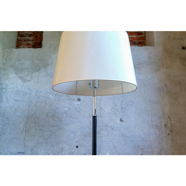 Animal Skin Mid-Century Leather Chrome Floor Lamp from Atelje Lyktan, Sweden, 1960s For Sale - Image 7 of 18