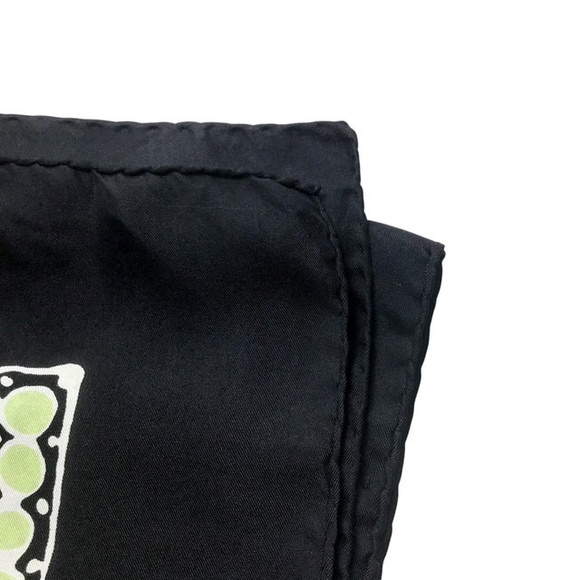 Pure Silk Twill Vintage Scarf With Wall Hanging Scarf Holder For Sale In Portland, ME - Image 6 of 10