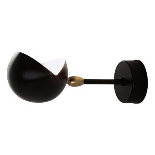 Mid-Century Modern Black Eye Sconce Wall Lamp by Serge Mouille For Sale