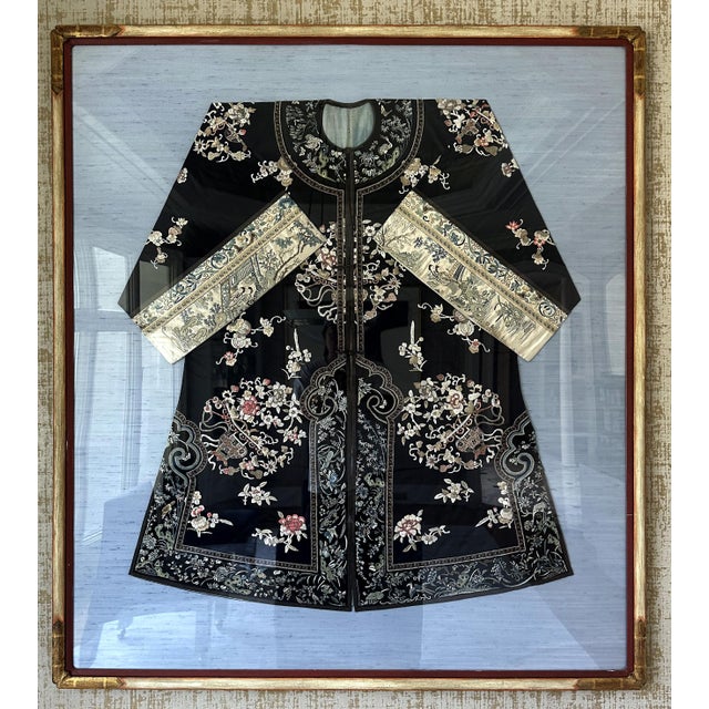 Frame Antique Chinese Embroidered Robe Qing Dynasty For Sale - Image 14 of 16