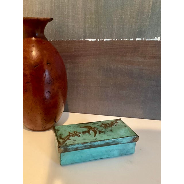Vintage Zenda Mexico Copper Box With Bird and Floral Relief For Sale - Image 14 of 16