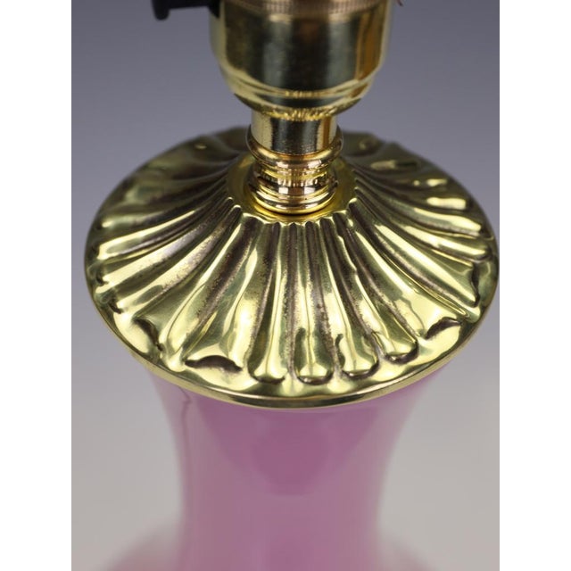 Antique 19th Century French Pink Opaline Glass Baluster Table Lamp, 1870 For Sale - Image 13 of 15