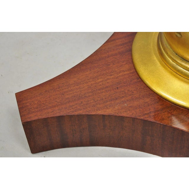 Brown Vintage French Regency Style Mahogany & Gold Gilt Plume Table Pedestal Base (B) For Sale - Image 8 of 17