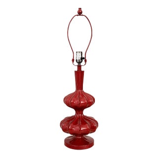 1970s Postmodern Oxblood Red Sculptural Table Lamp For Sale