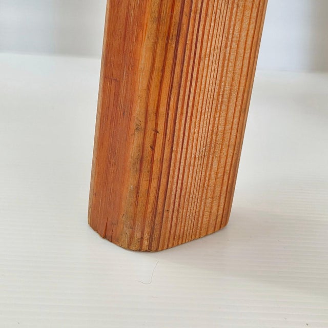 Vintage Swedish Scandinavian Stool in Pine by Olof Ottelin for Finnsauna, 1950 For Sale - Image 10 of 14