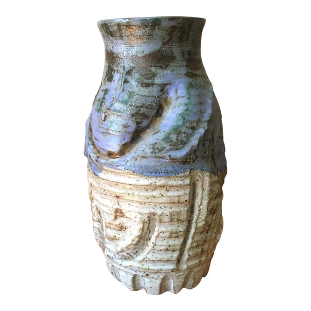 Rustic Hand Thrown Pottery Vase | Chairish