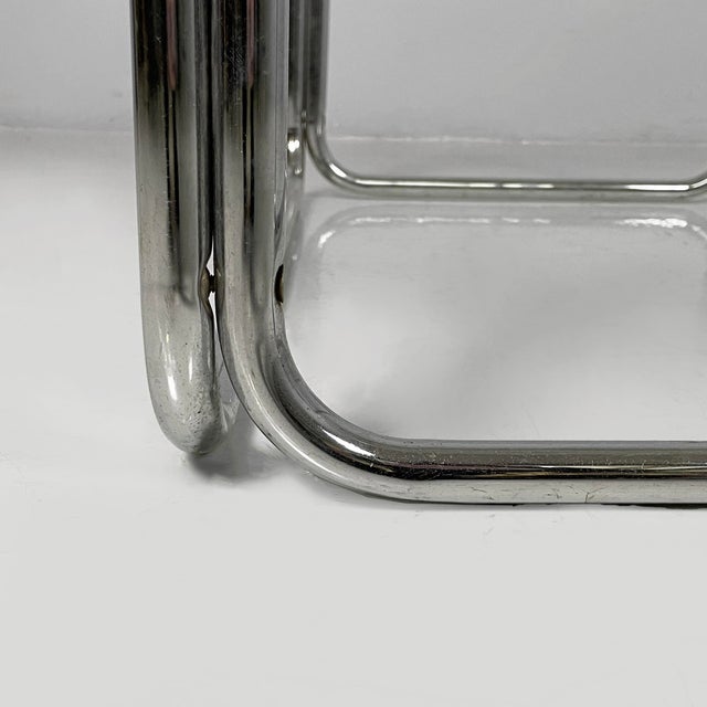 Italian Modern Square Coffee Table in Glass and Chromed Steel, 1970s For Sale - Image 14 of 16