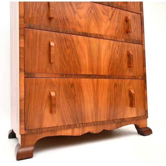 Art Deco Figured Walnut Chest of Drawers, 1930s For Sale - Image 10 of 11