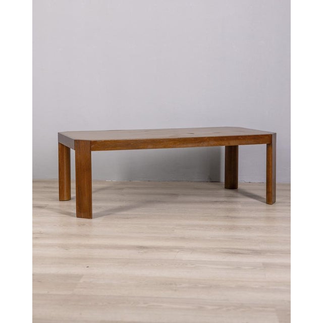 Rectangular coffee table in solid walnut, italian design, 1960s. condition: in good condition, with signs of wear due to...