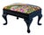 Zany Clarence House Printed Linen on Antique Ebony Footstool For Sale - Image 4 of 5