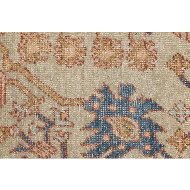 Modern Tabriz Style Wool Area Rug – Muted Neutrals, Peach & Indigo Accent 12x15 For Sale In New York - Image 6 of 12
