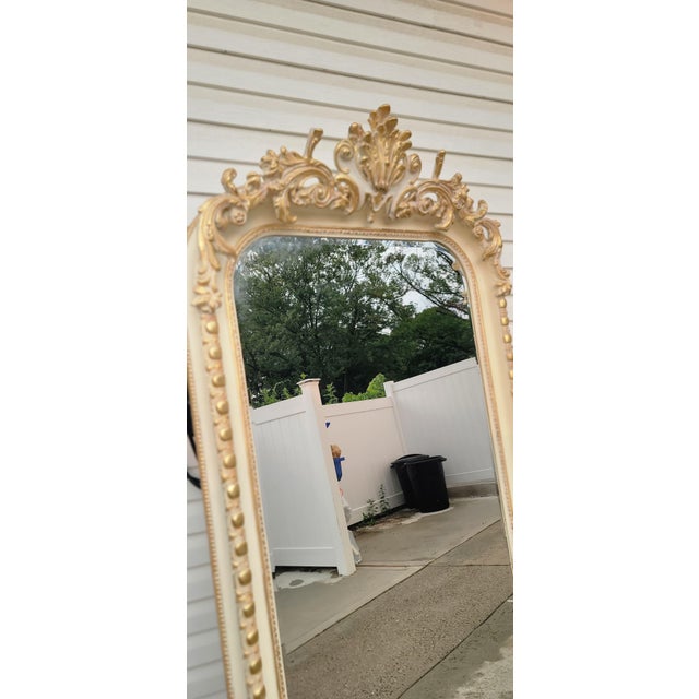 French Provincial 1960s French Style Provincial Rococo Style Full Length Floor Mirror For Sale - Image 3 of 9