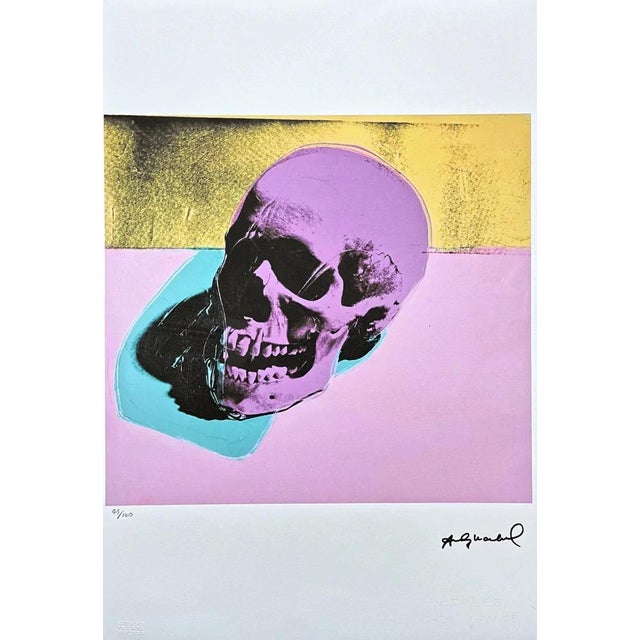 After Andy Warhol, Skull on a Pink Background, 1980s, Lithograph For Sale