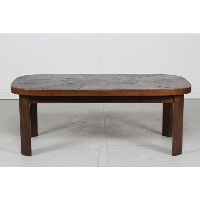 Paul Kingma Coffee Table in Dark Stained Oak with Slate Top by Paul Kingma, Denmark, 1980s For Sale - Image 4 of 15