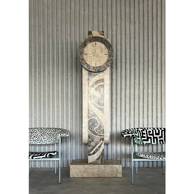 Metal Art Deco Revival Marble Grandfather Clock from Maitland-Smith, 1990s For Sale - Image 7 of 12