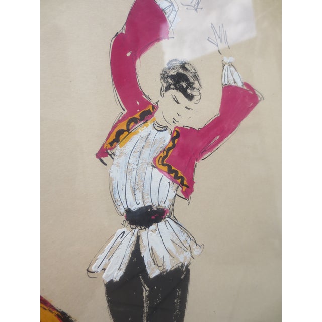 Red 1957 Dancers Costumes Tarantella For Sale - Image 8 of 9