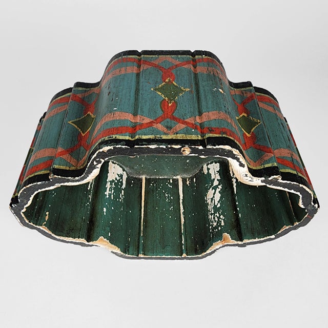 Antique Moroccan Folk Art Polychrome Lidded Tea Caddy Storage Box Hand Tooled For Sale - Image 10 of 15