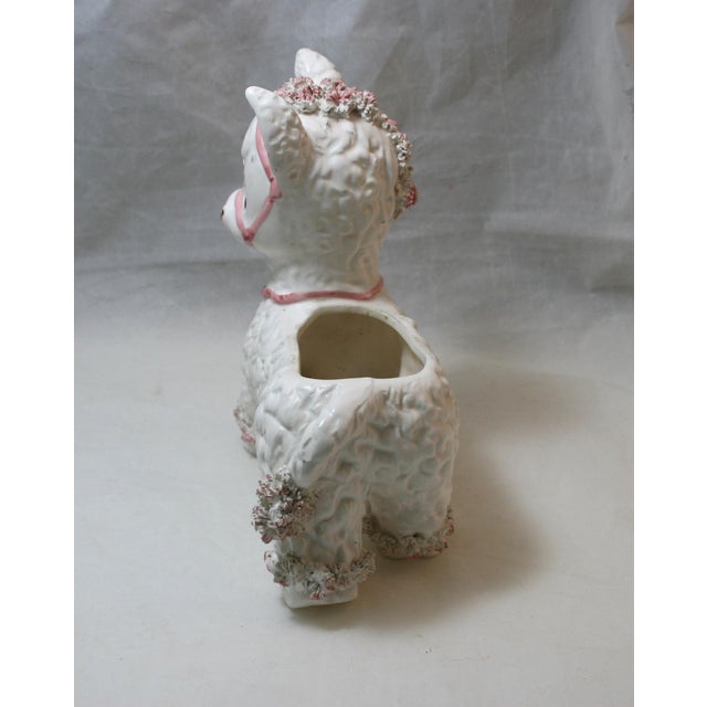 Mid 20th Century Mid Century Ceramic Baby Donkey Planter Pink & White Spaghetti Detail For Sale - Image 5 of 10