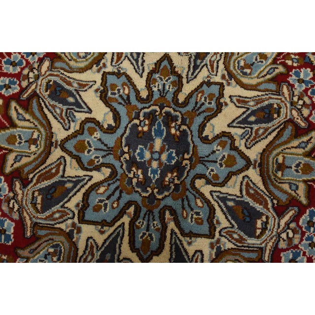 Kerman Rug 7’10” X 11’4” Red Wool Vintage Traditional Hand-Knotted Carpet For Sale - Image 9 of 15