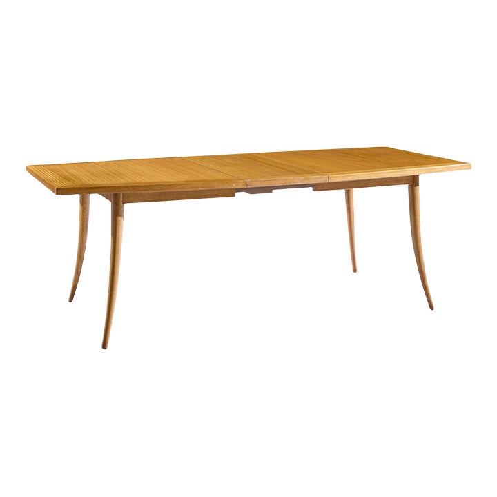 Harvey Probber Mid Century Bleached Mahogany Saber Leg Expanding Dining ...