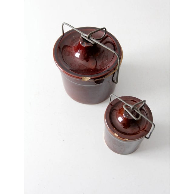 Vintage Stoneware Bail Lock Jar Set/2 For Sale - Image 4 of 6