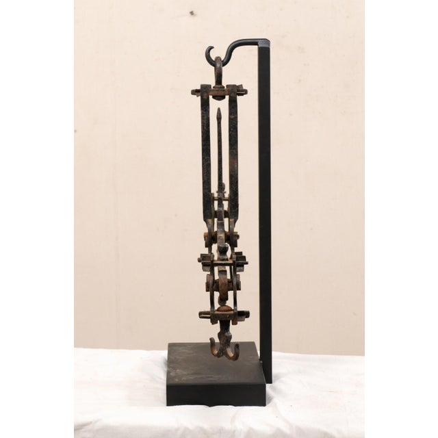Black Mid 20th Century French Mercantile Iron Scale on Stand For Sale - Image 8 of 12