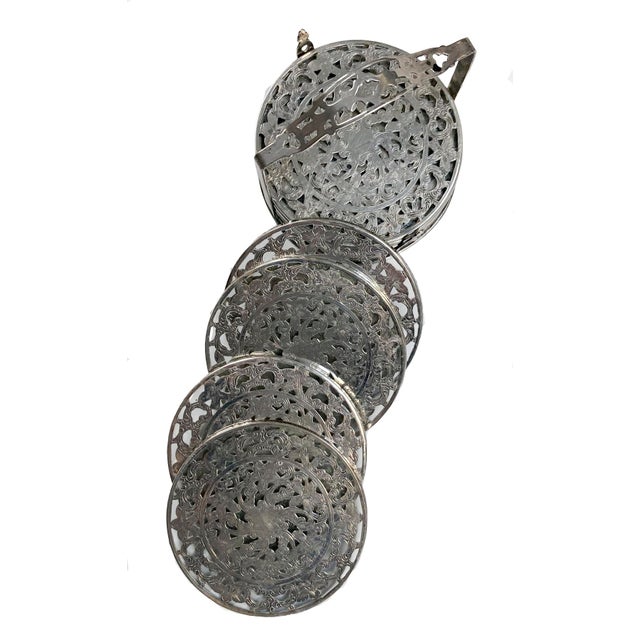 1900 - 1909 1900s Victorian Sterling Silver Coaster Set/12 For Sale - Image 5 of 11